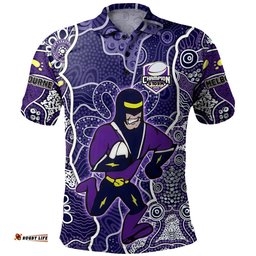 Amazing Aussie Melbourne Storm Grand Final Custom Custom Melbourne Storm With Contemporary Style Of Aboriginal Painting Polo Shirt