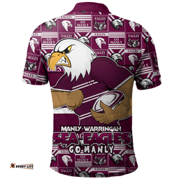 Amazing Aussie Manly Warringah Sea Eagles Champion���s Pride Comic Style Polo Shirt