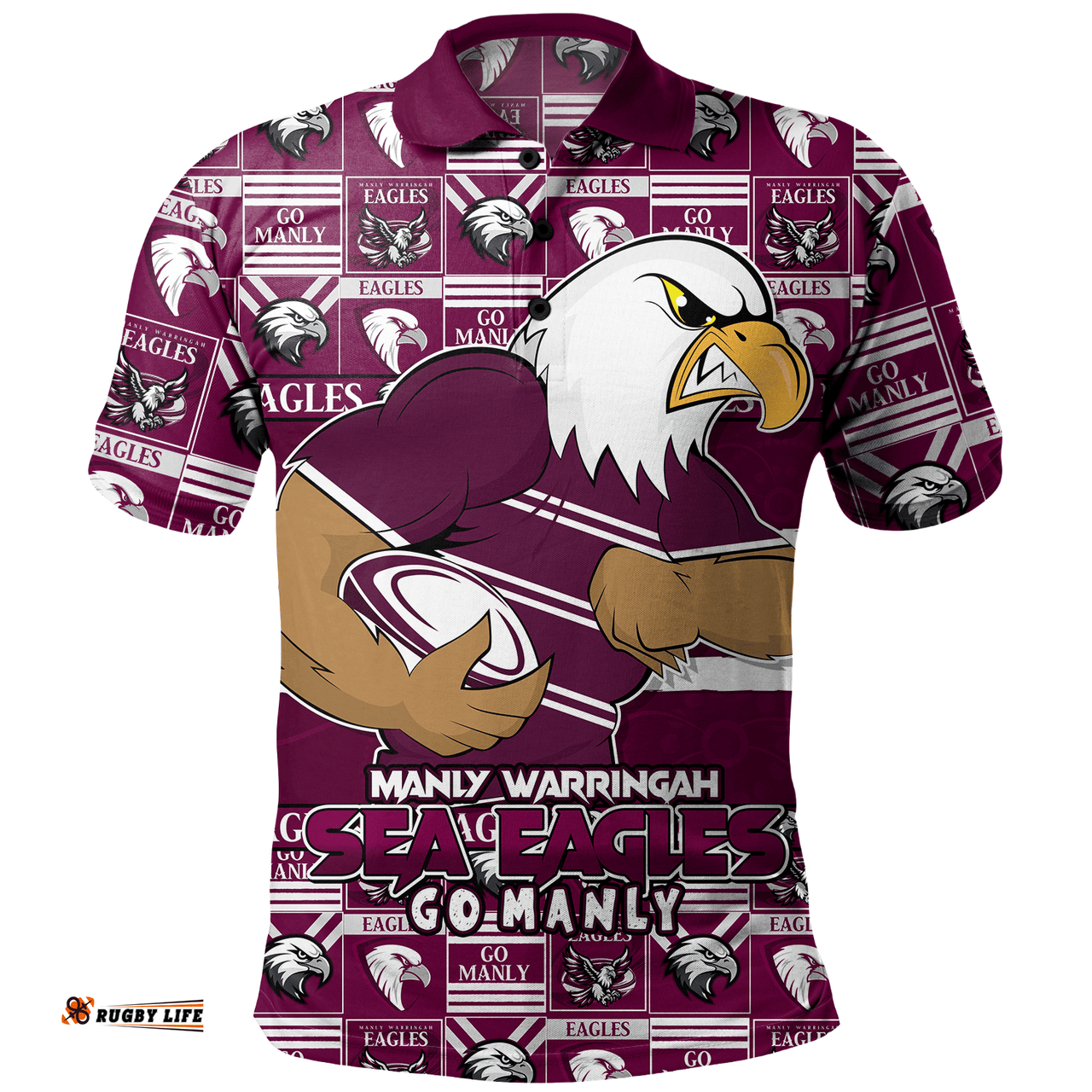 Amazing Aussie Manly Warringah Sea Eagles Champion���s Pride Comic Style Polo Shirt