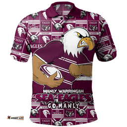 Amazing Aussie Manly Warringah Sea Eagles Champion���s Pride Comic Style Polo Shirt