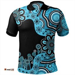 Amazing Aussie Australia Aboriginal Indigenous Dot Painting Blue Polo Shirt