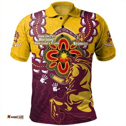 Amazing Aussie Brisbane Broncos Aboriginal Inspired Naidoc Symbol Pattern Polo Shirt