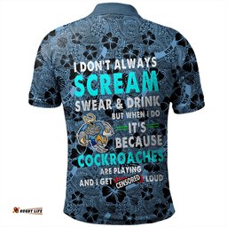 Amazing Aussie Cockroach Sport Scream With Tropical Patterns Polo Shirt