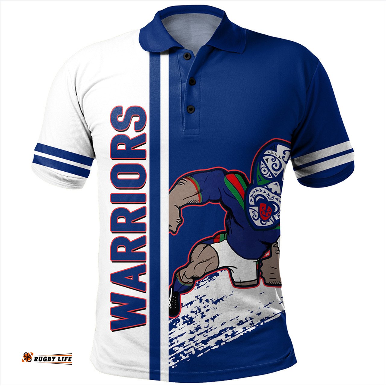 Amazing Aussie New Zealand Warriors Sport Warriors Mascot Quater Style Polo Shirt