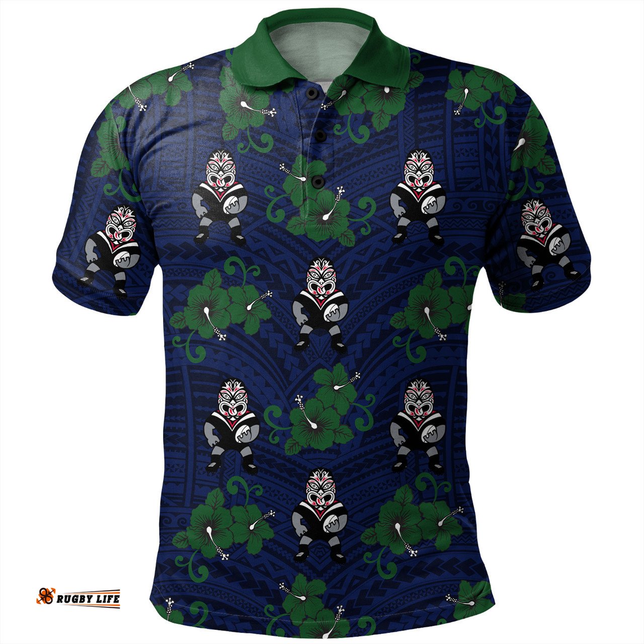 Amazing Aussie New Zealand Warriors Sport With Maori Pattern Polo Shirt