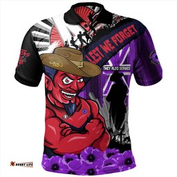 Amazing Aussie Melbourne ANZAC Day Honor Purple Valor And Spirit Polo Shirt
