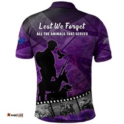 Amazing Aussie Australia Anzac Day Lest We Forget Historical Footage Of Animals Polo Shirt