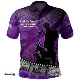 Amazing Aussie Australia Anzac Day Lest We Forget Historical Footage Of Animals Polo Shirt