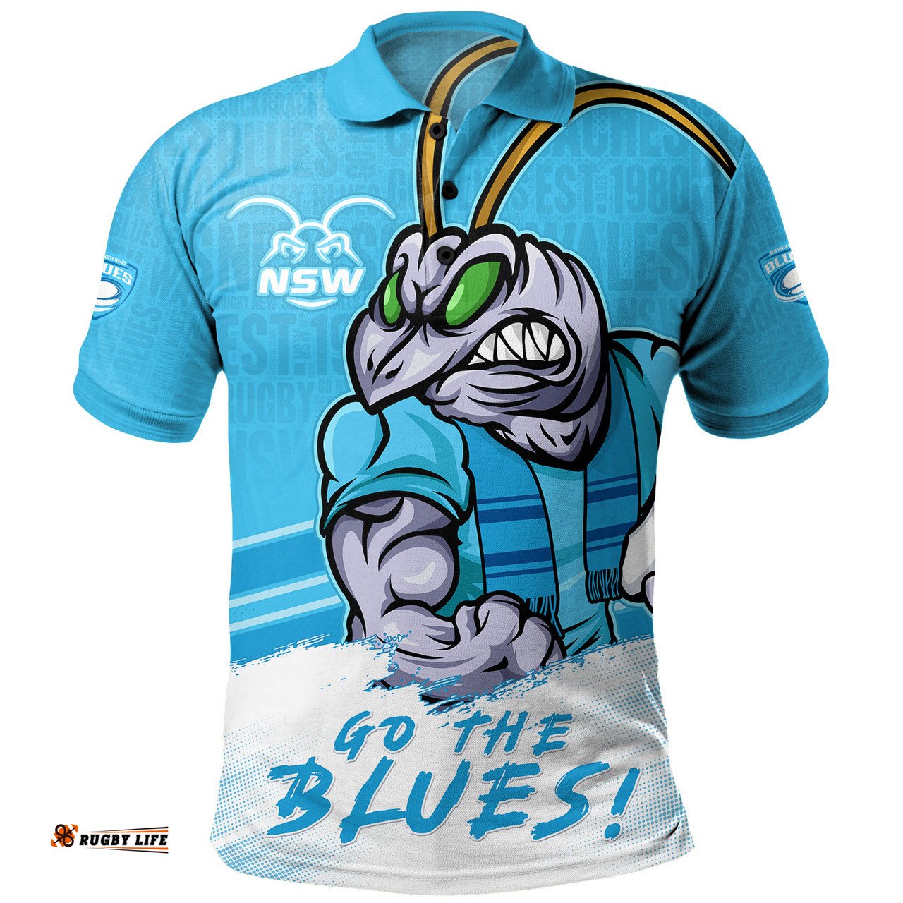 Amazing Aussie New South Wales Blues NSW Blues Word Cloud Style Polo Shirt