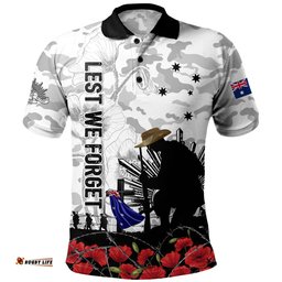 Amazing Aussie Australia Fallen But Not Forgotten Remembrance Day Tribute Polo Shirt