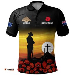 Amazing Aussie Australia Anzac Day Sunrise Design Polo Shirt