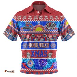 Amazing Aussie Newcastle Knights Christmas Aboriginal Custom Indigenous Knitted Ugly Xmas Style Polo Shirt