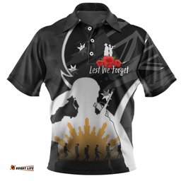 Amazing Aussie Australia Anzac Day Custom Lest We Forget With Black Camouflage Pattern Polo Shirt