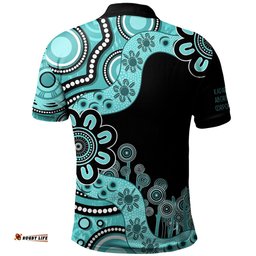 Amazing Aussie Australia Custom Kadadjiny Aboriginal Corporation Indigenous Dot Painting Turquoise Polo Shirt