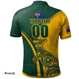 Amazing Aussie Australia Wallabies Custom Australian Kangaroo & Patterns Dot Art Painting Polo Shirt
