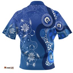 Amazing Aussie Australia Turtles Aboriginal Indigenous Dot Turtles In The Ocean (Blue) Polo Shirt
