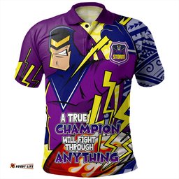 Amazing Aussie Melbourne Storm Grand Final A True Champion Will Fight Through Anything With Polynesian Patterns Polo Shirt