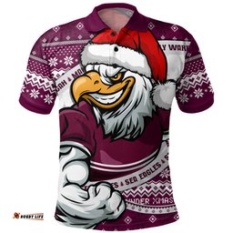 Amazing Aussie Manly Warringah Sea Eagles Ugly Knit Style For Christmas Game Fans Polo Shirt