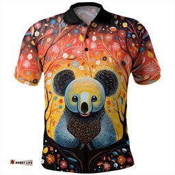 Amazing Aussie Australia Koala Custom Aboriginal Koala With Flowers Polo Shirt