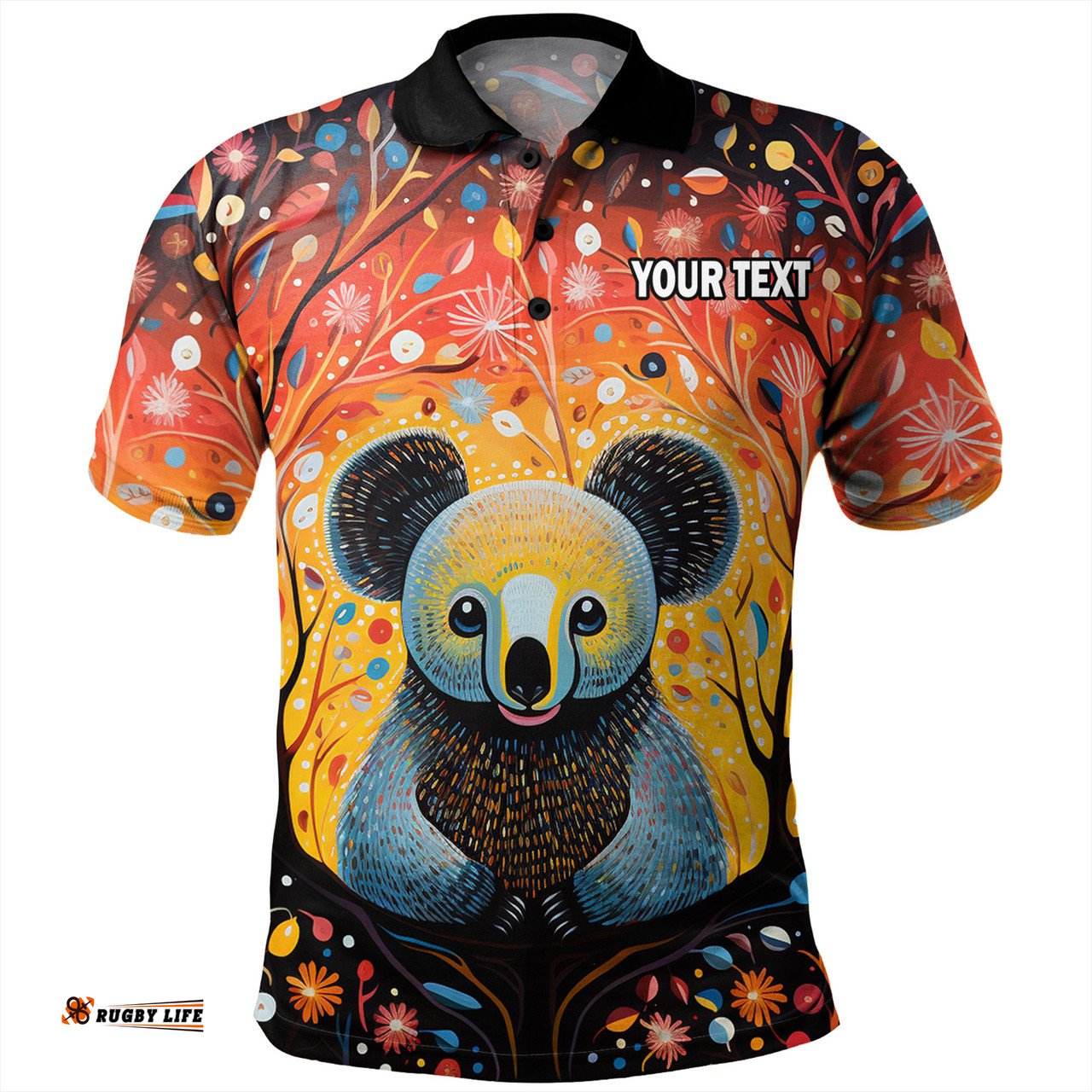 Amazing Aussie Australia Koala Custom Aboriginal Koala With Flowers Polo Shirt