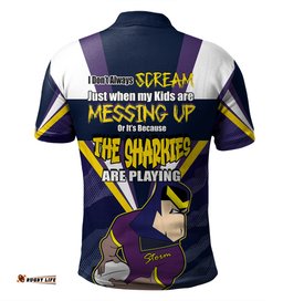 Amazing Aussie Melbourne Storm Father's Day Screaming Dad and Crazy Fan Polo Shirt