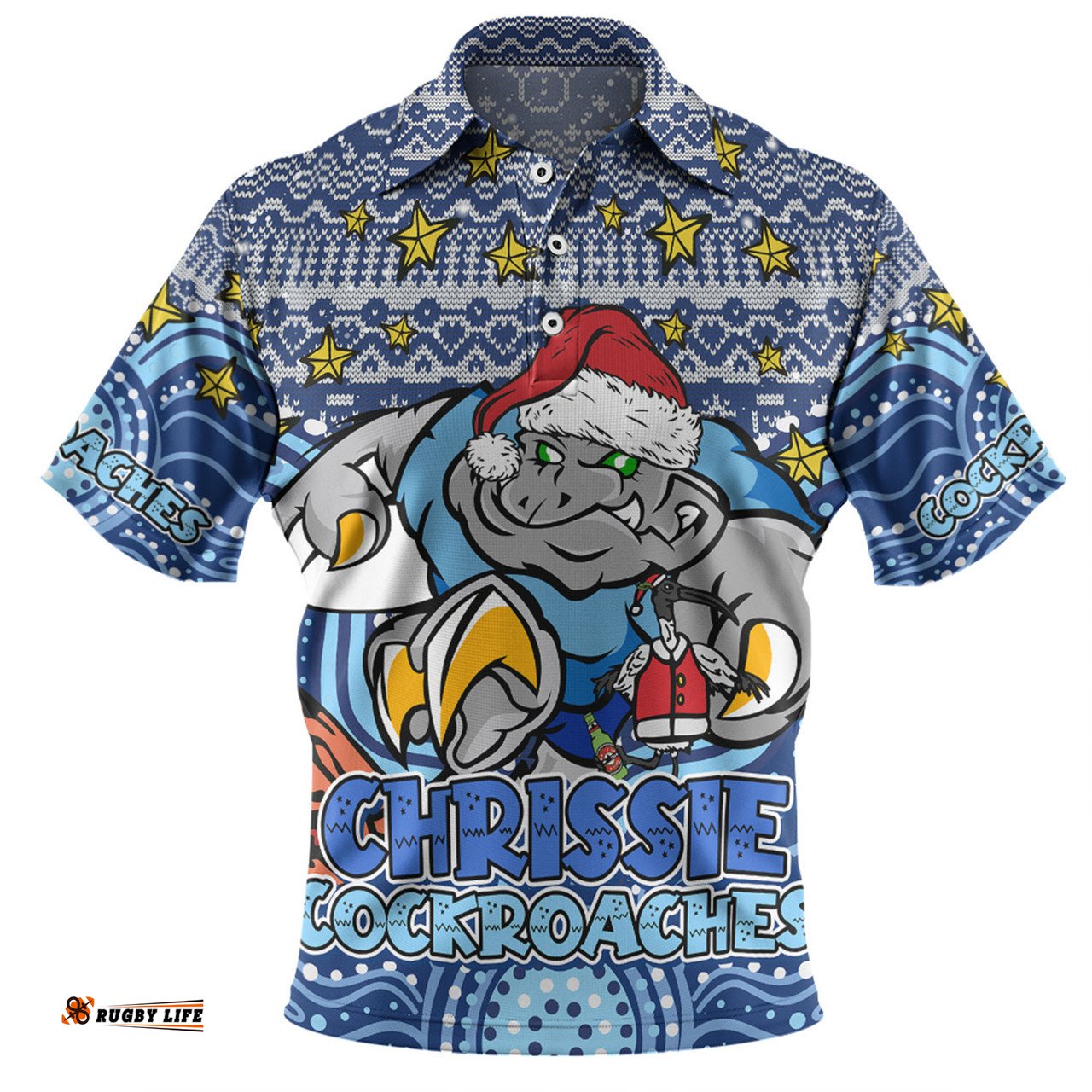 Amazing Aussie New South Wales Cockroaches Christmas Custom Christmas Knit Patterns Vintage Jersey Ugly Polo Shirt