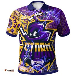 Amazing Aussie Melbourne Storm Custom Melbourne Storm Mascot With Aussie Lizards And Ball Polo Shirt