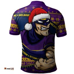 Amazing Aussie Melbourne Storm Ugly Knit Style For Christmas Game Fans Polo Shirt