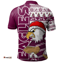 Amazing Aussie Manly Warringah Sea Eagles Merry Ugly Xmas Nordic Pattern Style Polo Shirt