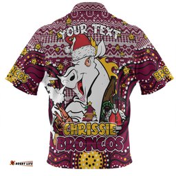 Amazing Aussie Brisbane Broncos Christmas Custom Christmas Knit Patterns Vintage Jersey Ugly Polo Shirt