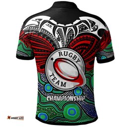 Amazing Aussie New Zealand Warriors Custom Maori Mask New Zealand Warriors with Polynesian Pattern Player And Number Polo Shirt