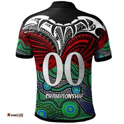 Amazing Aussie New Zealand Warriors Custom Maori Mask New Zealand Warriors with Polynesian Pattern Player And Number Polo Shirt