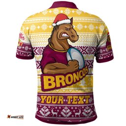 Amazing Aussie Brisbane Broncos Custom Brisbane Broncos Mascot Knitted Christmas Patterns Polo Shirt