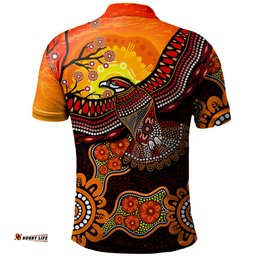Amazing Aussie Australia Eagle Aboriginal Dot Painting Traditional Polo Shirt