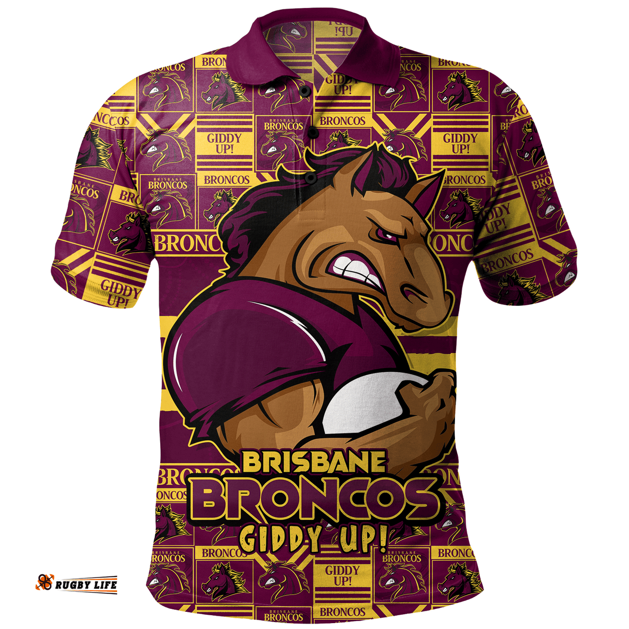 Amazing Aussie Brisbane Broncos Champion���s Pride Comic Style Polo Shirt