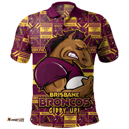 Amazing Aussie Brisbane Broncos Champion���s Pride Comic Style Polo Shirt