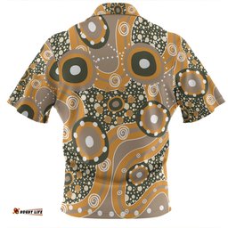 Amazing Aussie Australia Aboriginal Orange Aboriginal Dot Art Inspired Polo Shirt
