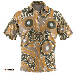 Amazing Aussie Australia Aboriginal Orange Aboriginal Dot Art Inspired Polo Shirt