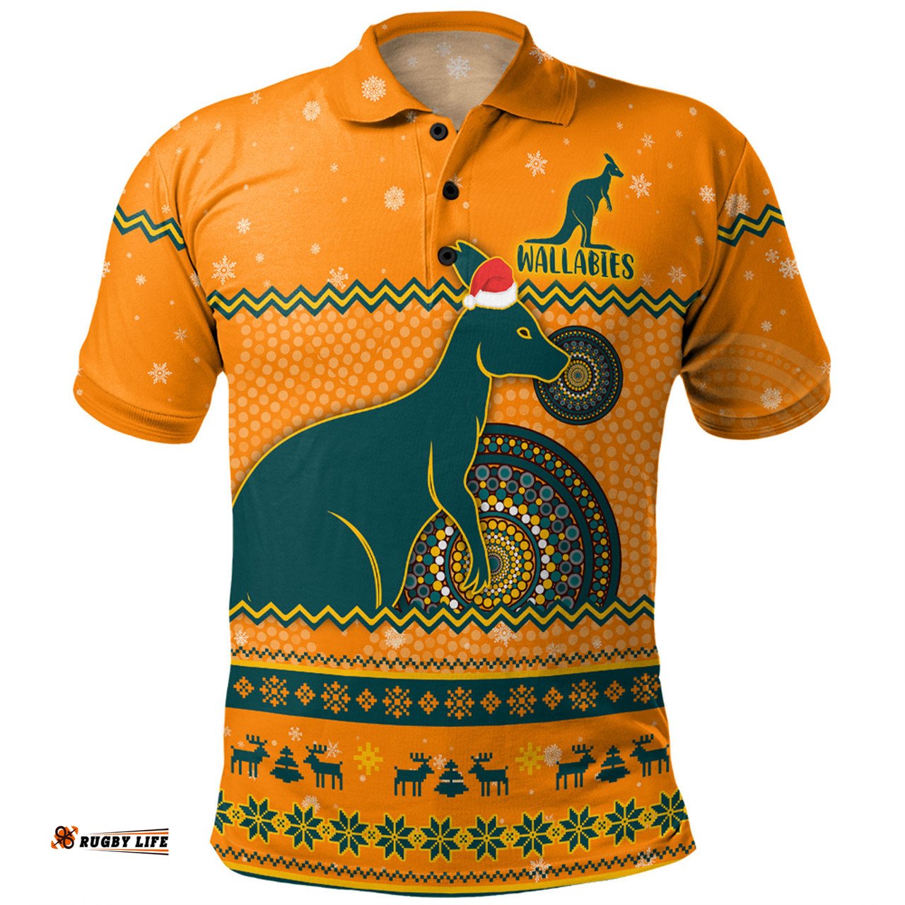 Amazing Aussie Australia Wallabies Christmas Custom Ugly Xmas And Aboriginal Patterns For Die Hard Fan Polo Shirt