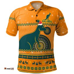 Amazing Aussie Australia Wallabies Christmas Custom Ugly Xmas And Aboriginal Patterns For Die Hard Fan Polo Shirt