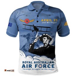 Amazing Aussie Australia Anzac Day Royal Australian Air Force Gallipoli Skies Polo Shirt