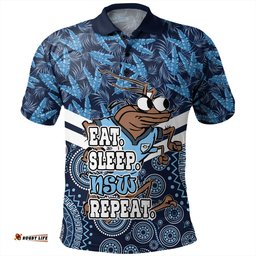Amazing Aussie Cockroach Sport Tropical Patterns And Dot Painting Eat Sleep Repeat Polo Shirt