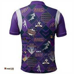 Amazing Aussie Melbourne Storm Argyle Patterns Style Tough Fan Rugby For Life Polo Shirt