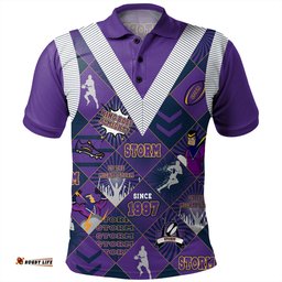 Amazing Aussie Melbourne Storm Argyle Patterns Style Tough Fan Rugby For Life Polo Shirt