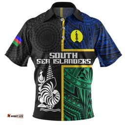 Amazing Aussie Australia South Sea Islanders New Caledonia Flag Polynesian Tattoo Style Polo Shirt
