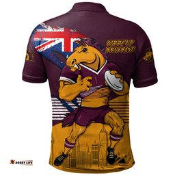 Amazing Aussie Brisbane Broncos Custom For Die Hard Fan Australia Flag Scratch Style Polo Shirt