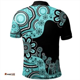 Amazing Aussie Australia Custom Aboriginal Dot Painting Turquoise Polo Shirt
