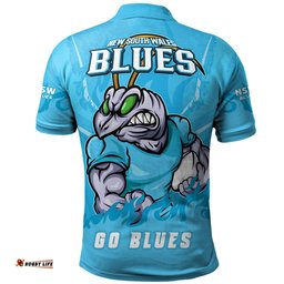 Amazing Aussie New South Wales Blues Strong Fighting Flame Go Blues Polo Shirt