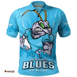 Amazing Aussie New South Wales Blues Strong Fighting Flame Go Blues Polo Shirt