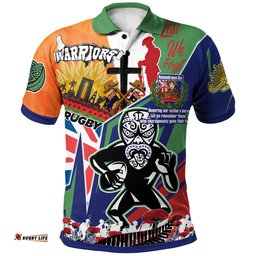 Amazing Aussie New Zealand Warriors Custom Remembrance New Zealand Warriors Anzac Quote With Poppy And Rosemary Polo Shirt